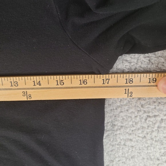 Lauren Ralph Lauren Top Women's Size P/L Basic Black Solid Cotton V-Neck Petite - Picture 8 of 11